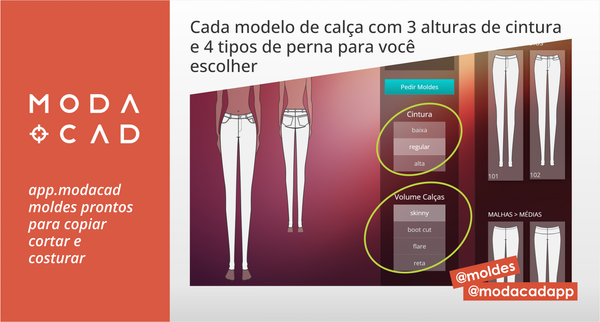 No Modacad app você tem opções para alterar a altura, largura e o comprimentos dos modelos disponíveis