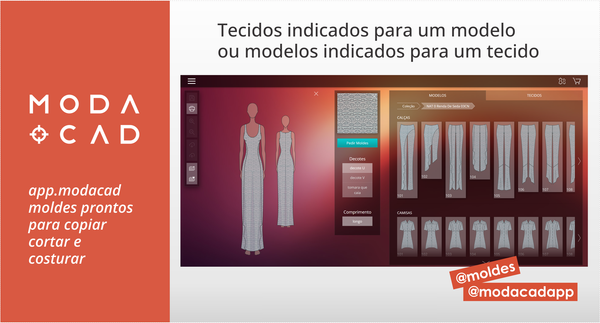 O app Modacad seleciona os tecidos ideais para cada modelo selecionado