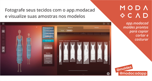 Faça fotos dos seus tecidos com o appModacad e experimente nos modelos